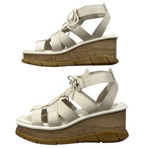 Sorel Joanie III Lace Chalk White Wedge Boho Ankle Strap Sandal Size 8.5